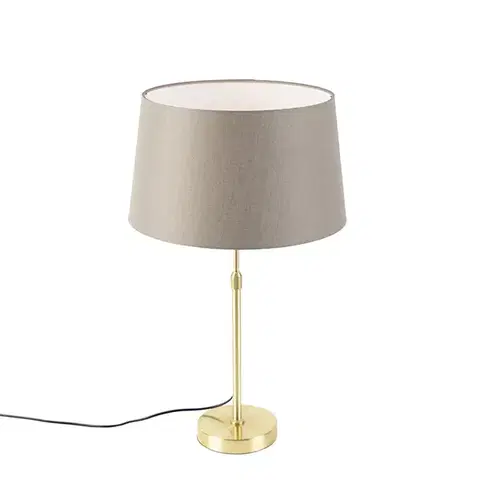 Stolné lampy Stolná lampa zlatá/mosadzná s tienidlom z ľanu taupe 35 cm - Parte
