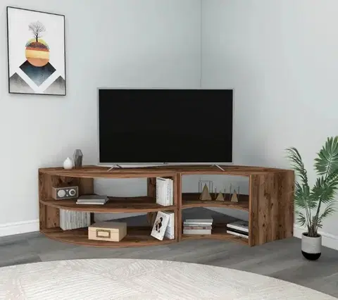 TV stolíky MELL rohový TV stolík, orech