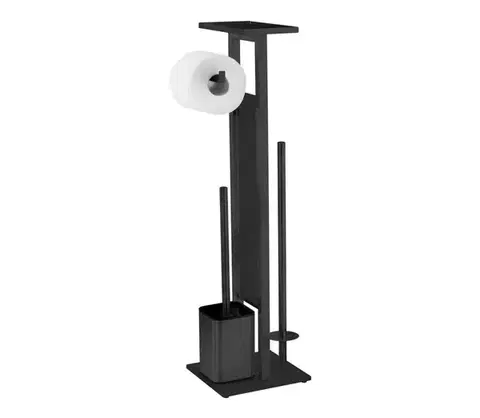 Svietidlá WENKO 71558800 - WC súprava DEBAR 21x70,5 cm nerez/čierna 71558800
