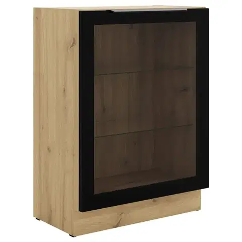 Kuchynské skrinky stojace Vitrína Čierna/Artisan 60dw 1f Bb