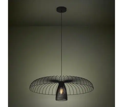 Svietidlá Eglo 390216 - Luster na lanku CHAMPERICO 1xE27/60W/230V 77 cm čierna 390216