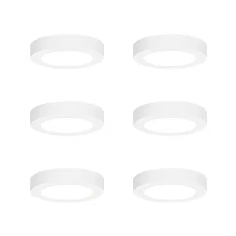 Zapustené svietidlá Sada 6 zapustených alebo povrchových bodových svetiel biela 14 cm vrátane LED 3-krokové stmievanie do tepla s prepínačom Dip - Trans
