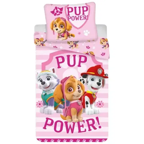 Detské obliečky Obliecky Disney Paw Patrol ružový 140x200cm+90x70cm Setino Tiahome