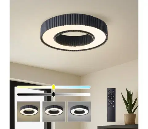 Svietidlá BRILAGI - stmievateľné LED stropné svietidlo LUMIX LED/48W/230V 3000-6000K čierne pr. 50 cm + diaľkový ovládač BRI858