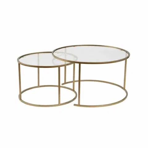 Konferenčné stolíky Súprava konferenčných stolíkov Aurum Gold 80 cm, 2 ks
