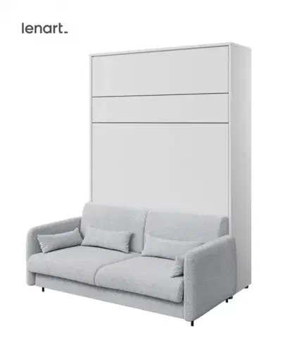 Postele Dig-net nábytok Posteľ Lenart BED CONCEPT s pohovkou | biela 140 x 200 cm