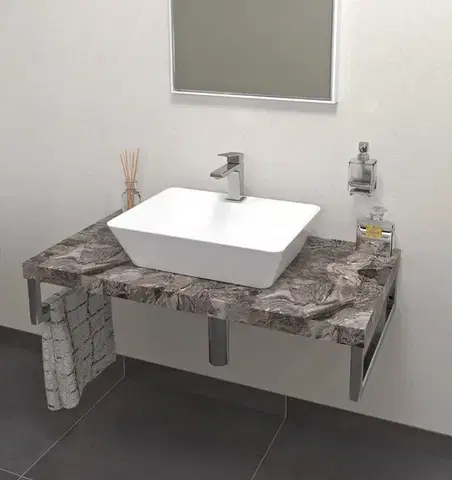 Kúpeľňový nábytok SAPHO - AVICE doska pod umývadlo 100x50cm, hrúbka 5cm, šedý kameň AV1010