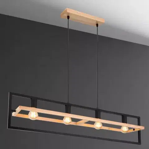 Moderné lampy do obývačky Luster 15575-4H drevo LW4