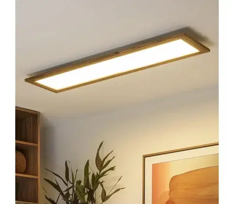 Svietidlá BRILAGI - LED stmievateľné svietidlo SLIMFRAME WOOD LED/58W/230V 124x33,7 cm + diaľkové ovládanie BG1548+EG99434