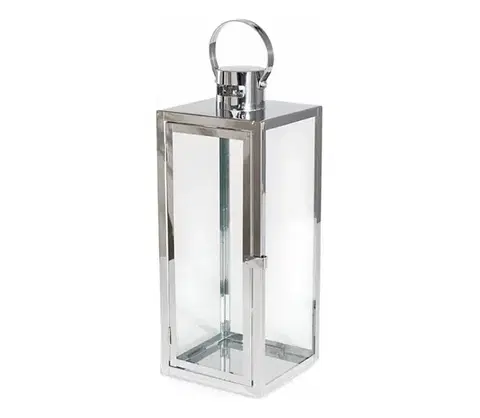Taburetky Estilo Home Dekoračná lucerna TOWER 29 cm lesklý chróm 5905623253244