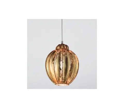 Svietidlá SIRU-Luster na lanku FOGLIA ORO 1xE27/60W/230V pr.25 cm zlatá benátske sklo/zlatý MS306-030CFO
