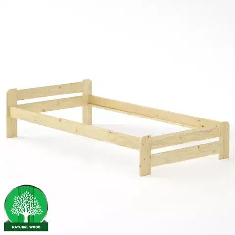 Drevené postele Posteľ borovica LK099–100x200 surová