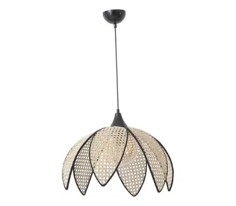 Svietidlá  Luster na lanku FUME 1xE27/40W/230V pr. 40 cm čierna/béžová 846STL1874
