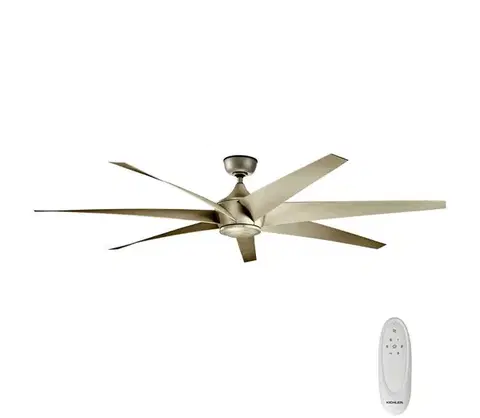 Ventilátory Elstead Kichler KLF-LEHR-80-AS - Stropný látor LEHR IP44 + diaľkové ovládanie KLF-LEHR-80-AS