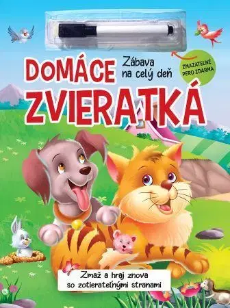 Nalepovačky, vystrihovačky, skladačky Domáce zvieratká + zmazateľné pero