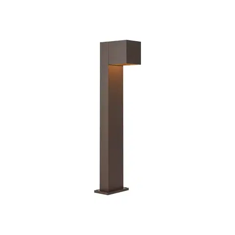 Zahradne stlpove lampy Vonkajšia lampa hrdzavo hnedá 65 cm vrátane LED IP64 so tlmeným svetlom a solárnym panelom - Charlene