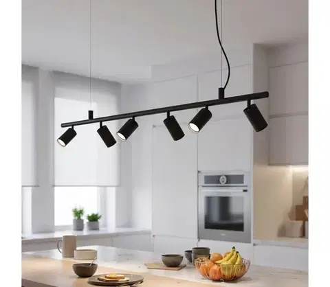 Svietidlá Ideal Lux - LED Luster na lanku DYNAMITE 6xGU10/7W/230V čierna 231396