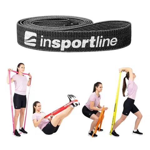 Ostatné fitness náradie Posilňovacia guma inSPORTline Rand XXX Strong tmavo šedá