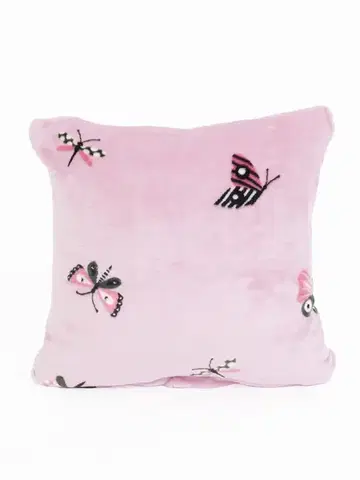 Dekoračné obliečky MKLozkoviny.sk Obliečka na vankúšik mikroplyš Exclusive 40 × 40 cm - Motýliky ružové-  -