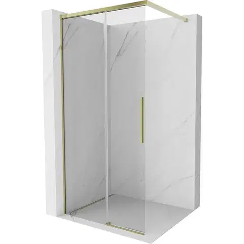Sprchové dvere MEXEN/S - Rox Sprchová zástena WALK-IN 95 x 200, transparent 8 mm, zlato 8C2-095-003-50-00