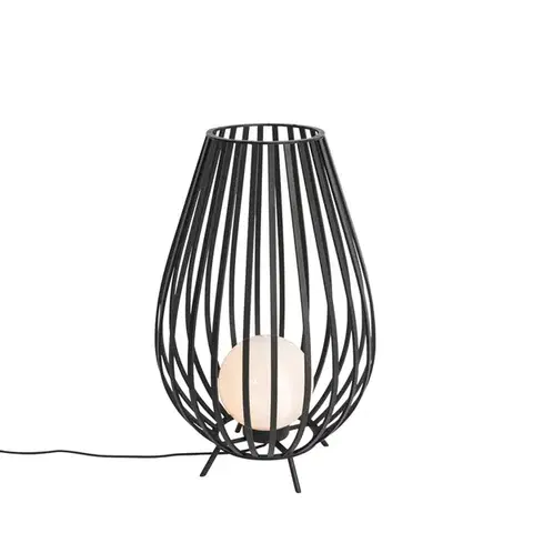 Vonkajšie stojanové svietidlá Dizajnová stojaca lampa čierna s opálom 70 cm - Angela
