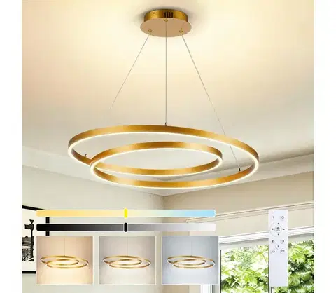 Svietidlá BRILAGI-LED Stmievateľný závesný luster na lanku TWISTER LED/75W/230V 3000-6000K zlatý +DO BRI1194