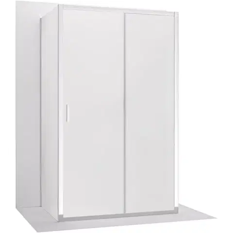 Sprchovacie kúty CERANO - Trojstenný sprchovací kút Varone LINE UL/P - 6 mm - chróm, mliečne sklo - 150x100 - posuvný CER-DY505-90-225