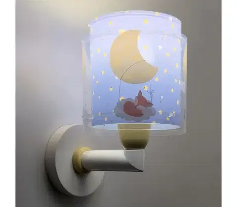Svietidlá Dalber 76639 - Detská nástenná lampa MOON DREAMS 1xE27/15W/230V modrá 76639