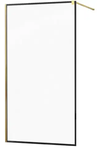 Sprchové dvere MEXEN/S - KIOTO Sprchová zástena WALK-IN 70x200 cm 8 mm, zlatá, čierny profil 800-070-101-50-70