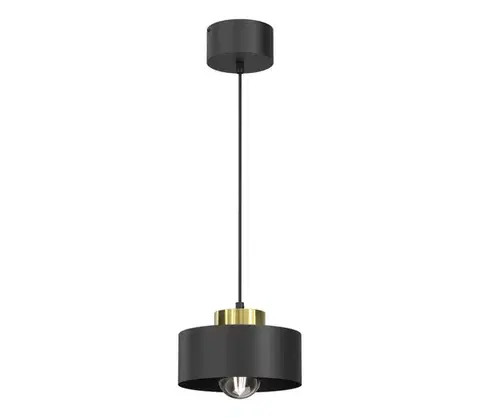 Svietidlá  Luster na lanku MARTI 1xE27/15W/230V čierna/zlatá 9997