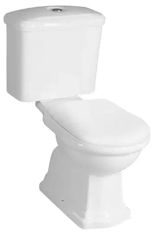 Záchody KERASAN - RETRO WC kombi, spodný odpad, biela-chrom WCSET01-RETRO-SO