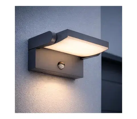 LED osvetlenie BRILAGI - LED Vonkajšie nástenné svietidlo ANKLE LED/12W/230V IP65 čierna BRZGDPW048-CR/PIR