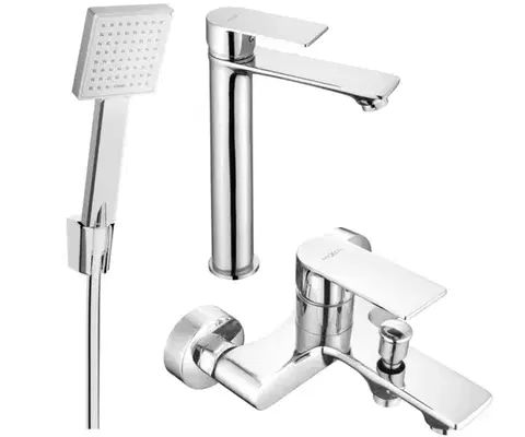 Sprchy a sprchové panely MEXEN/S - Royo R45 Set umývadlové a vaňové batérie s príslušenstvom, chróm 72213R45-00