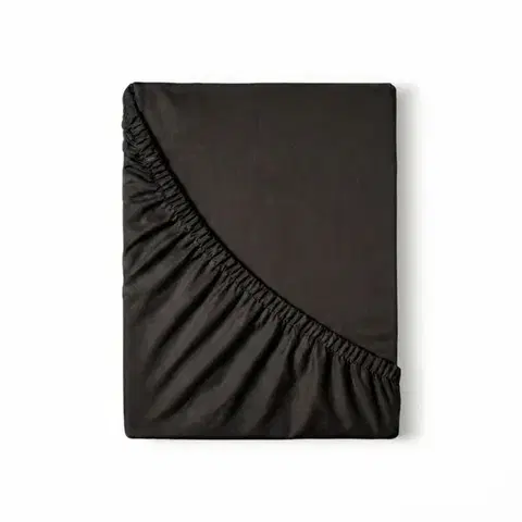 Plachty Kvalitex Saténové prestieradlo s gumou čierna, 80 x 200 cm