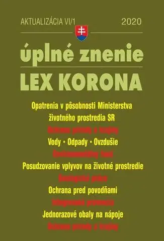 Dane, účtovníctvo Aktualizácia VI/1 2020 – LEX-KORONA – životné prostredie, voda a ovzdušie, odpady a obaly