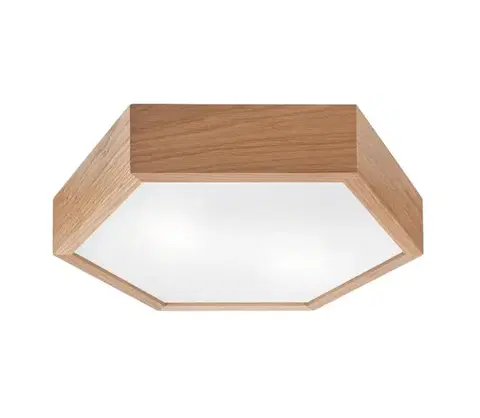 Svietidlá  Stropné svietidlo OAK HEX 2xE27/60W/230V pr. 43 cm dub LD-PD 5.2 oak