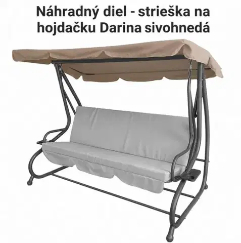 Záhradné hojdačky GARDENKUS ND Strieška - textília na hojdačku DARINA sivohnedá
