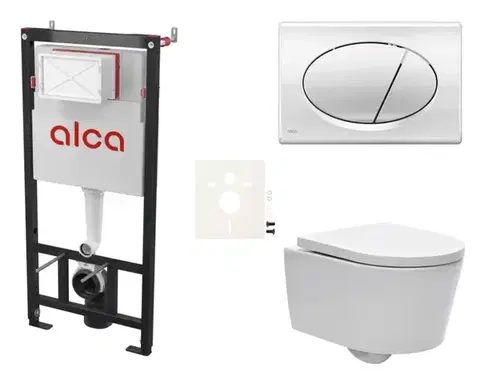 Záchody Cenově zvýhodněný závěsný WC set Alca do lehkých stěn / předstěnová montáž + WC SAT Brevis SIKOASW2 SIKOASW2