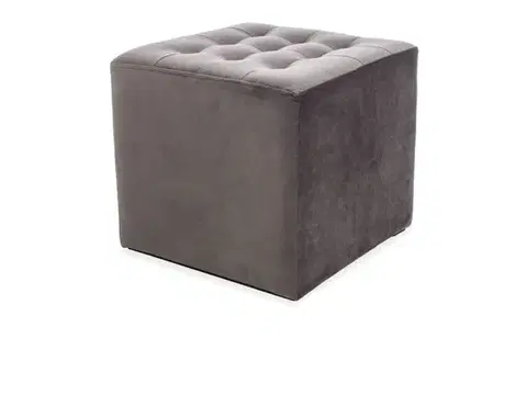 Taburetky do obývačky RORI čalúnená taburetka, šedá