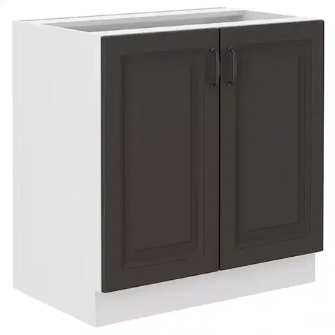 Kuchynské skrinky stojace Kuchynská skrinka STILO grafit mat/biely 80d 2f bb