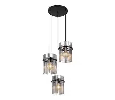 Svietidlá Globo 15698-3HR - Luster na lanku GORLEY 3xE27/60W/230V pr. 47 cm čierna 15698-3HR