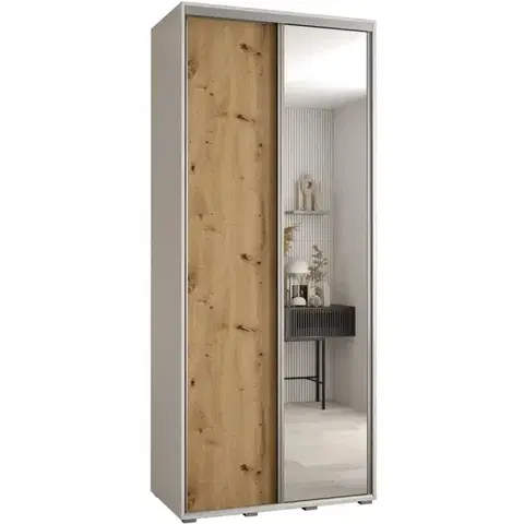 Šatníkové skrine Skriňa 45 Canaris 3 100 biela/artisan/silver