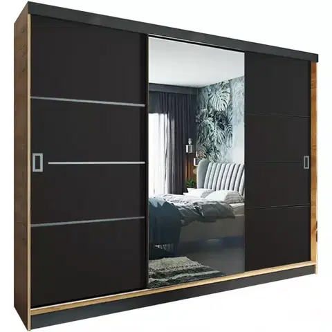 Skrine do izieb Skriňa Retro 200 4L craft/ dvierka čierna