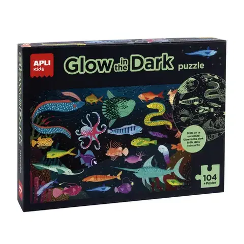 Do 49 dielikov APLI APLI Puzzle svietiace v tme Oceán 104 dielikov