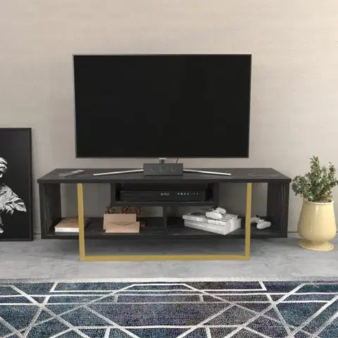 TV stolíky TV stolík Asal 120 - Black, Gold