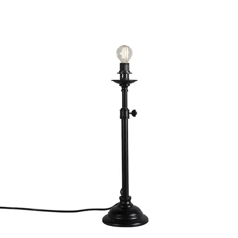 Stolné lampy Klasická stolná lampa čierna nastaviteľná bez tienidla - Accia