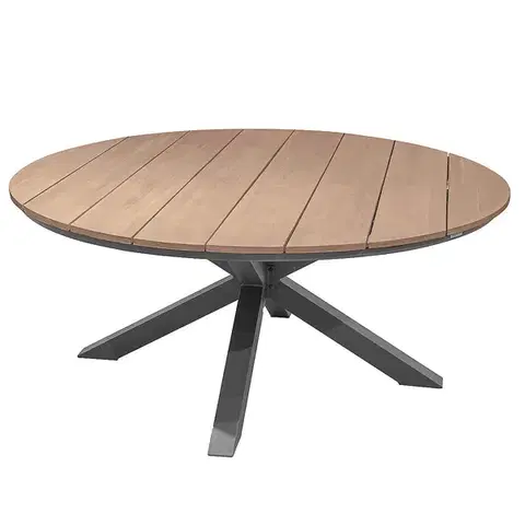 Stolčeky Hliníkový jedálenský stôl COLUMBIA ø 112 cm (antracit)