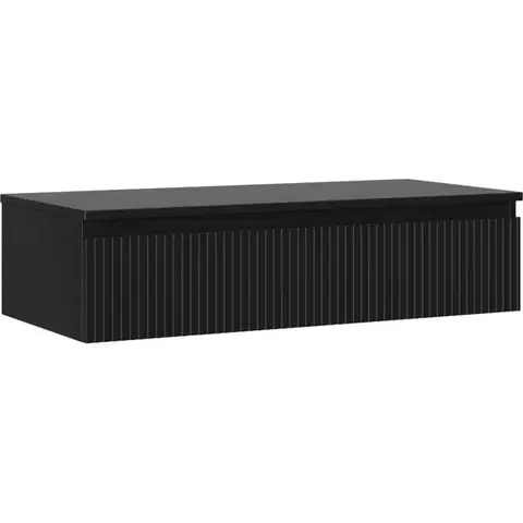 Kúpeľňový nábytok MEXEN/S - Rivel kúpeľňová skrinka pod umývadlo 100 cm s doskou, 1 šuplík, reliéf, čierna mat 91A20-10023-1-BFC71