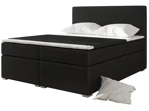 Postele NABBI Diana 180 čalúnená manželská posteľ s úložným priestorom čierna (Soft 11)