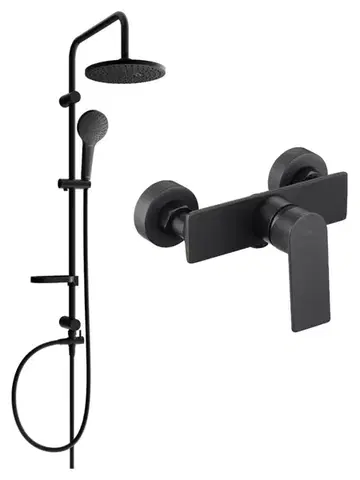 Sprchy a sprchové panely MEXEN/S - Erik sprchový stĺp vrátane sprchovej batérie Alexa, čierna 71240205-70